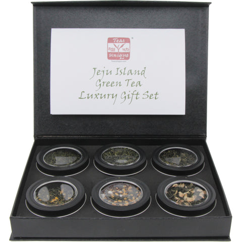 Jeju Island Green Tea Luxury Box, 6 Loose Leaf Teas in Tins, 144g