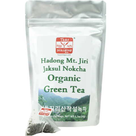 Hadong Mt. Jiri First Flush Green Tea (하동지리산첫물녹차), 25 Tea Bags (50g)