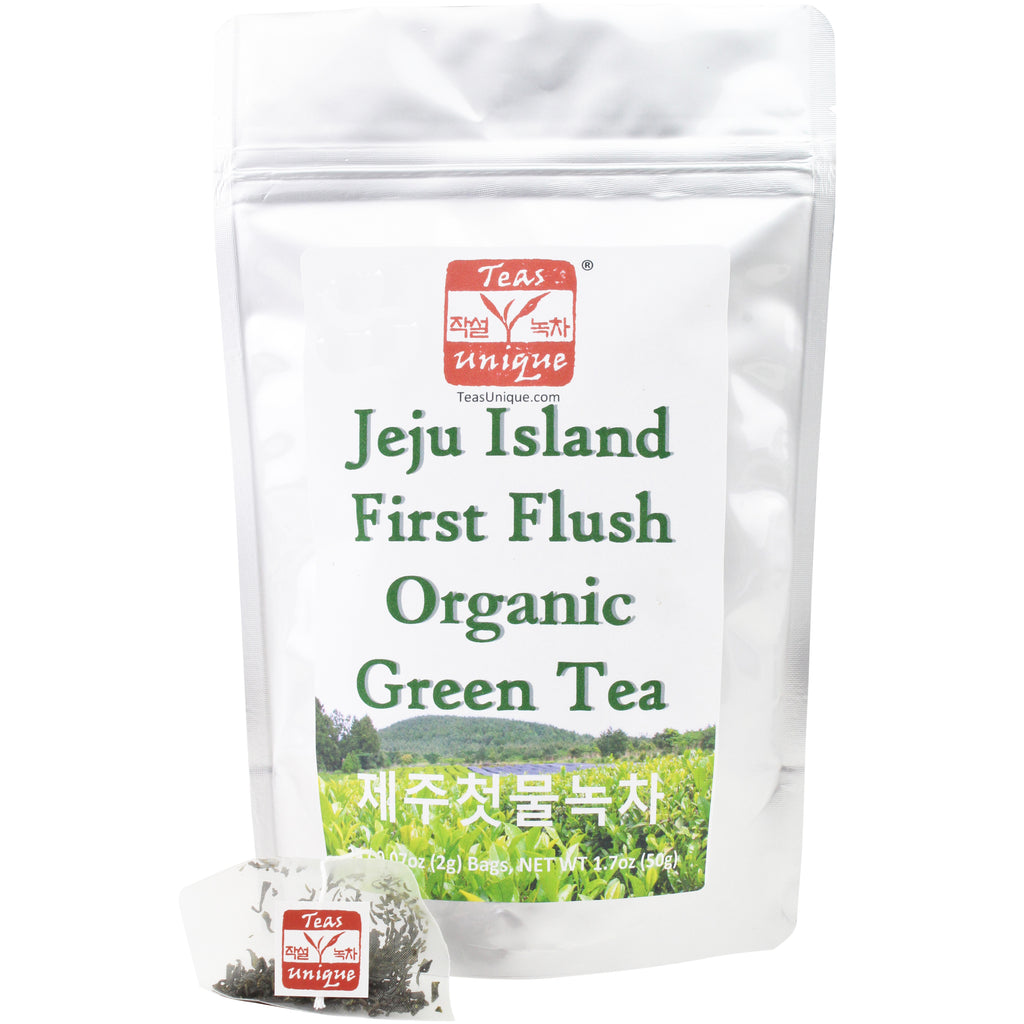 Jeju Island First Flush Green Tea (제주첫물녹차), 25 Tea Bags (50g)