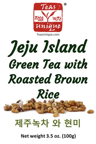 Jeju Island First Flush Green Tea with Roasted Brown Rice (제주녹차 와 현미)