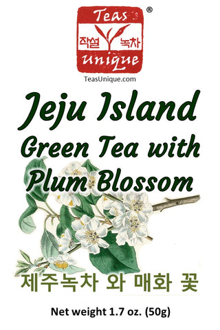 Jeju Island First Flush Green Tea with Plum Blossom (제주녹차 와 매화 꽃)