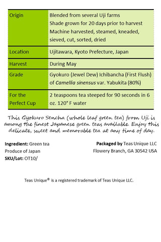 Uji Gyokuro Sencha Green Tea
