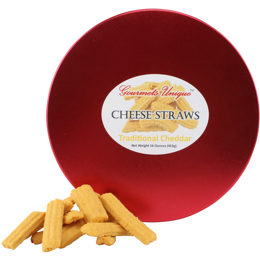 Southern Gourmet Cheese Straws, Traditional Cheddar, 1 Pound in Tin